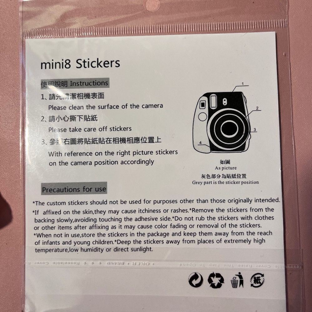 NEW Mini8 Camera Kit Mini 8 Sticker-strap-frames-hangers-backgrounds-& More - Picture 5 of 15